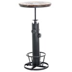 Table haute de bar style industriel d�coshop - tab10024 - hauteur r�glable - repose - pieds argent�