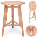 Table haute en bois massif naturel mange - debout ronde pliable cuisine jardin terrasse cocktail bar ... Table haute en bois massif naturel mange - debout ronde pliable cuisine jardin terrasse cocktail bar ...