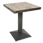 Table haute carre yyixing - style industriel - 60 x 60 x 75cm - montage facile - marron - 4 personnes ...