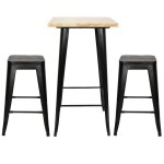 Table haute industriel mange - debout - salle � manger - cuisine - salon - 60x60cm