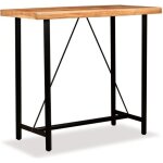 Table haute mange debout bar bistrot bois massif de sesham 120 cm 0902088