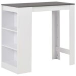 Table haute mange debout bar bistrot avec �tag�re blanc 110 cm 0902053 / 2