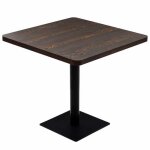 Table haute mange debout bar bistrot mdf et acier carr� 80 x 80 cm fr�ne fonc� marron 0902107