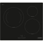 Table induction 60cm - bosch puj611bb5e ser4 noir - 3 foyers - l592xp522 mm