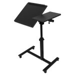 Table informatique huole - noir - hauteur rglable - plateau inclinable - roulettes 360