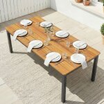 Table de jardin pour 6 � 8 personnes table � manger ext�rieure plateau � lattes en bois massif 180x86x74cm ...