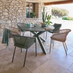 Table de jardin 6 places oryon d130cm vert laurier - hesp�ride