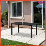Table de jardin - akozon - 8202 - aluminium �poxy - plateau en verre tremp� - 6 personnes