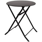 Table de jardin - aktive - ronde pliante - mtal - 60 cm - 2 personnes - noir / blanc