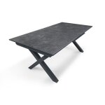 Table de jardin en aluminium gris anthracite et plateau en cramique