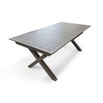 Table de jardin floride en aluminium quartz