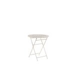 Table de jardin bistrot pliante en m�tal beige et blanc cass� - beliani - trieste - rond - 2 personnes ...