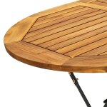 Table de jardin en bois dacacia massif - dilwe - ovale - pliable - marron Table de jardin en bois dacacia massif - dilwe - ovale - pliable - marron
