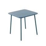 Bergame - table de jardin carrée en acier bleu 4 places Bergame - table de jardin carrée en acier bleu 4 places