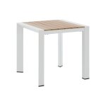 Table de jardin carr�e en aluminium l. 80 cm - naturel clair et blanc - nyros de mylia