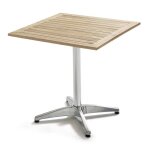 Table de jardin carr�e aluminium et bois - oviala
