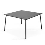 Table de jardin carr�e en m�tal anthracite palavas oviala