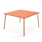 Table de jardin carr�e en m�tal 8 places 120 cm orange palavas oviala
