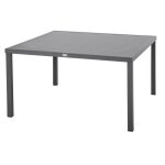 Table de jardin carre piazza graphite 8 places en aluminium trait poxy - hespride