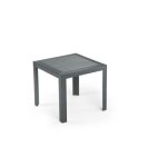 Table de jardin carr�e saturno - en r�sine tress�e - 80 x 80 x 72 cm - gris anthracite