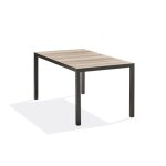 Table de jardin en alu plateau en polywood imitation bois - gris anthracite