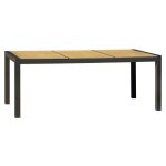 Table de jardin helsinki (195x90 cm) en aluminium et plateau c�ramique - gris anthracite