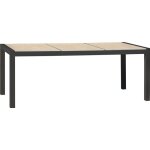 Table de jardin venise en aluminium anthracite avec plateau cramique gris
