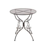 Table de jardin - d�coshop26 - mdj10045 - fer forg� - � 70 cm - bronze vieilli