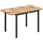 Table de jardin - table dext�rieur - outsunny - 6 personnes rectangulaire cadre m�tal et plateau � lattes ...