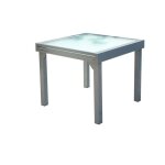 Molvina - table salon de jardin extensible 4 � 8 personnes en aluminium gris clair