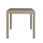 Table de jardin extensible 80x80 / 160 en aluminium beige et plateau en verre tremp� - arius