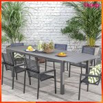 Table de jardin extensible - akozon - 9188 - aluminium thermolaqu� - 180 / 240 x 94 x 73 cm - gris