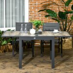 Table de jardin extensible cadre en aluminium beige 80 / 160 x 80 x 75 cm floragrace