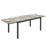 Table de jardin extensible - outsunny - 160 / 240 cm 6 - 8 personnes forme rectangulaire - bordure en ...