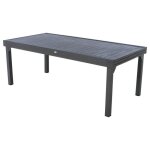 Table de jardin extensible piazza graphite 12 places en aluminium trait poxy - hespride