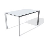 Table de jardin meet (160x90 cm) en aluminium laqu et peinture epoxy - blanc