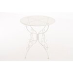 Table de jardin en fer forge diametre � 70 cm blanc mdj10044