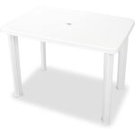 Table de jardin - festnight - 101 x 68 x 72 cm - blanc - r�sistante aux intemp�ries