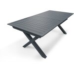 Table de jardin - gris anthracite - aluminium - 10 places - 180 / 240 x 100 cm - floride