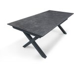 Table de jardin - gris anthracite - aluminium / c�ramique sur verre - 180 / 240 x 100 cm - floride