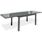 Table de jardin - gris anthracite - aluminium / plateau en verre - 135 / 270 x 90 cm - tolede