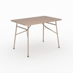Table de jardin en m�tal taupe 4 personnes - yumi - rendez - vous d�co
