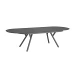 Table de jardin ovale extensible aluminium 10 places anthracite - metora