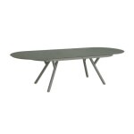 Table de jardin ovale extensible aluminium 10 places kaki - metora