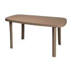 Table de jardin ovale en r�sine gris tourterelle otello 140x80x72 cm