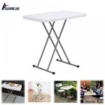 Table de jardin plastique hdpe quiienclee table carr�e dint�rieur et dext�rieur pliable et r�glable en ...