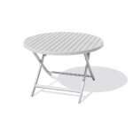 Table de jardin pliante marius (diam. 110 cm) en aluminium - gris Table de jardin pliante marius (diam. 110 cm) en aluminium - gris