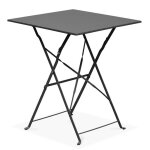Table de jardin pliante bistrot en acier gris - oviala