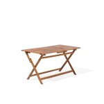 Table de jardin pliante en bois 140 x 75 cm cento - beliani - jaune - 4 personnes - rectangulaire - naturel ...
