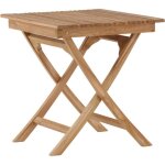 Table de jardin pliante carr 70 x 70 cm en teck ghana